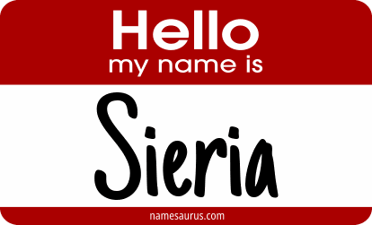 Hello my name is Sieria png download