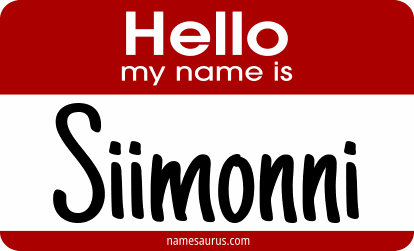 Hello my name is Siimonni png download