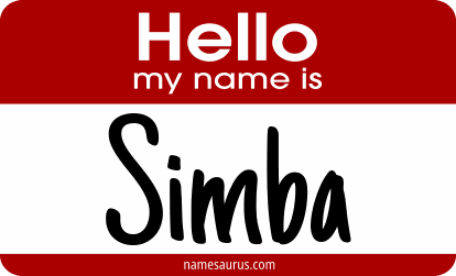 Hello my name is Simba png download