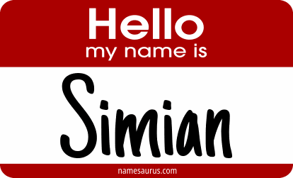 Hello my name is Simian png download