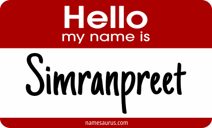 Hello my name is Simranpreet png download