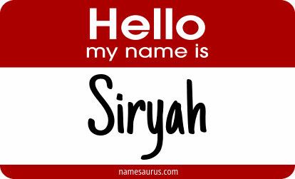 Hello my name is Siryah png download