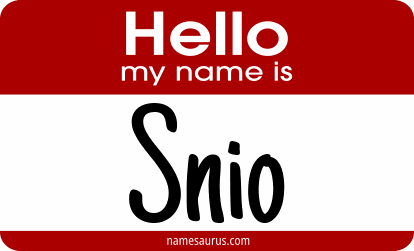 Hello my name is Snio png download