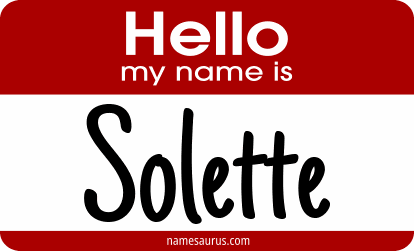 Hello my name is Solette png download