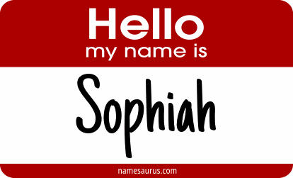 Hello my name is Sophiah png download