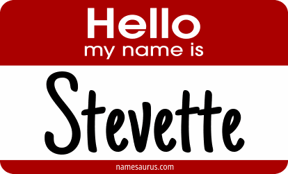 Hello my name is Stevette png download
