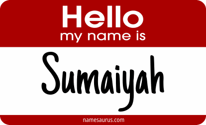 Hello my name is Sumaiyah png download