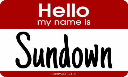 Hello my name is Sundown png download