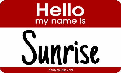 Hello my name is Sunrise png download