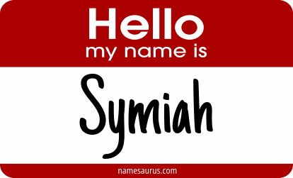 Hello my name is Symiah png download