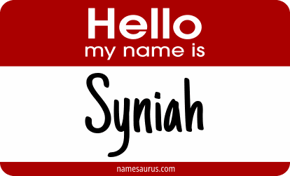 Hello my name is Syniah png download