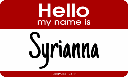 Hello my name is Syrianna png download