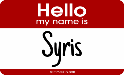Hello my name is Syris png download