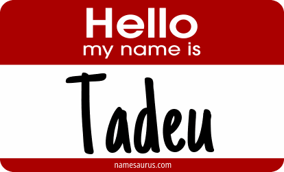 Hello my name is Tadeu png download