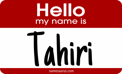 Hello my name is Tahiri png download