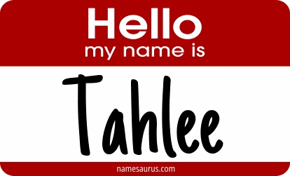 Hello my name is Tahlee png download