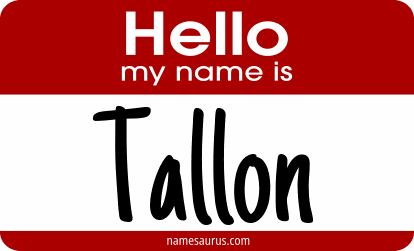 Hello my name is Tallon png download