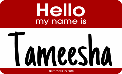 Hello my name is Tameesha png download