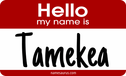 Hello my name is Tamekea png download