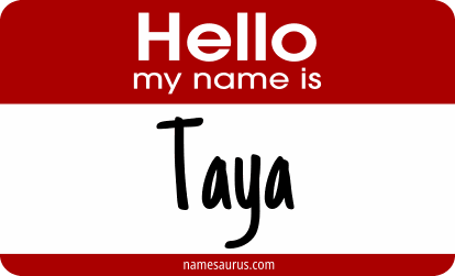 Hello my name is Taya png download