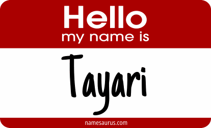 Hello my name is Tayari png download
