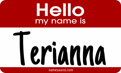 Hello my name is Terianna png download