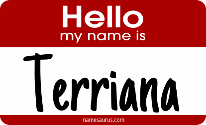 Hello my name is Terriana png download