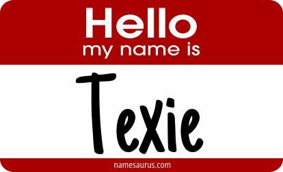 Hello my name is Texie png download