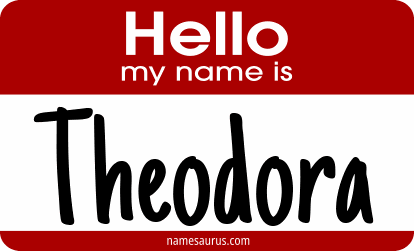Hello my name is Theodora png download
