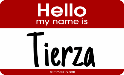 Hello my name is Tierza png download