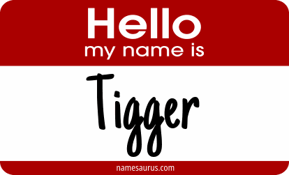 Hello my name is Tigger png download