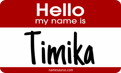 Hello my name is Timika png download