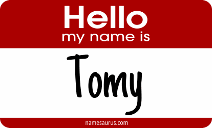 Hello my name is Tomy png download