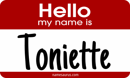 Hello my name is Toniette png download
