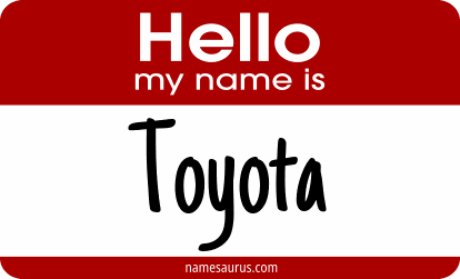 Hello my name is Toyota png download