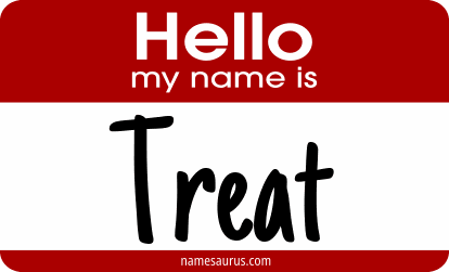 Hello my name is Treat png download