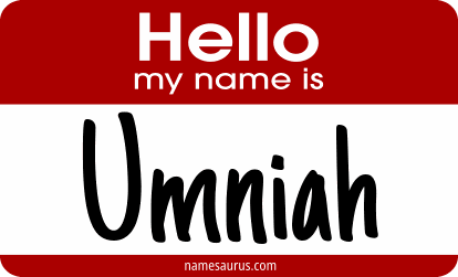 Hello my name is Umniah png download