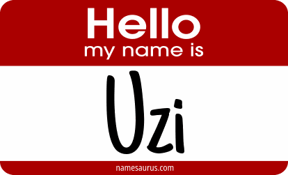 Hello my name is Uzi png download