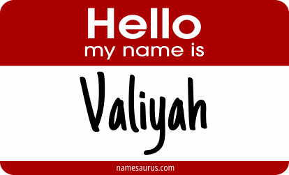 Hello my name is Valiyah png download