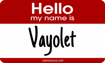 Hello my name is Vayolet png download