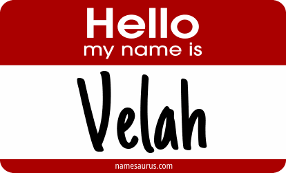 Hello my name is Velah png download