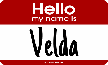 Hello my name is Velda png download