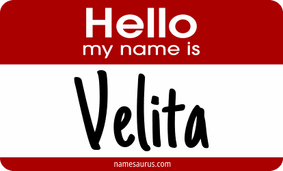 Hello my name is Velita png download