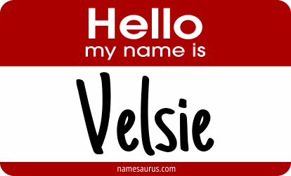 Hello my name is Velsie png download
