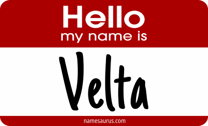 Hello my name is Velta png download
