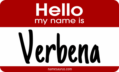 Hello my name is Verbena png download