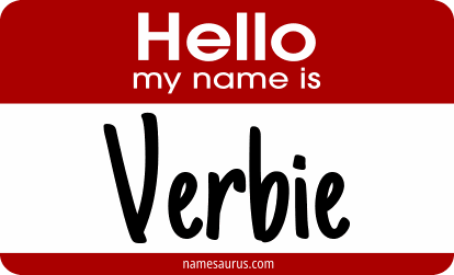 Hello my name is Verbie png download