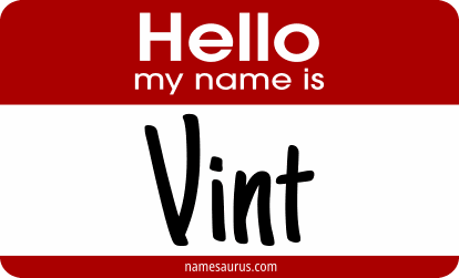 Hello my name is Vint png download