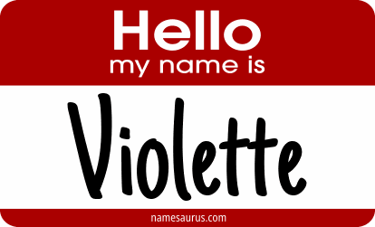 Hello my name is Violette png download