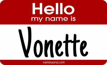 Hello my name is Vonette png download